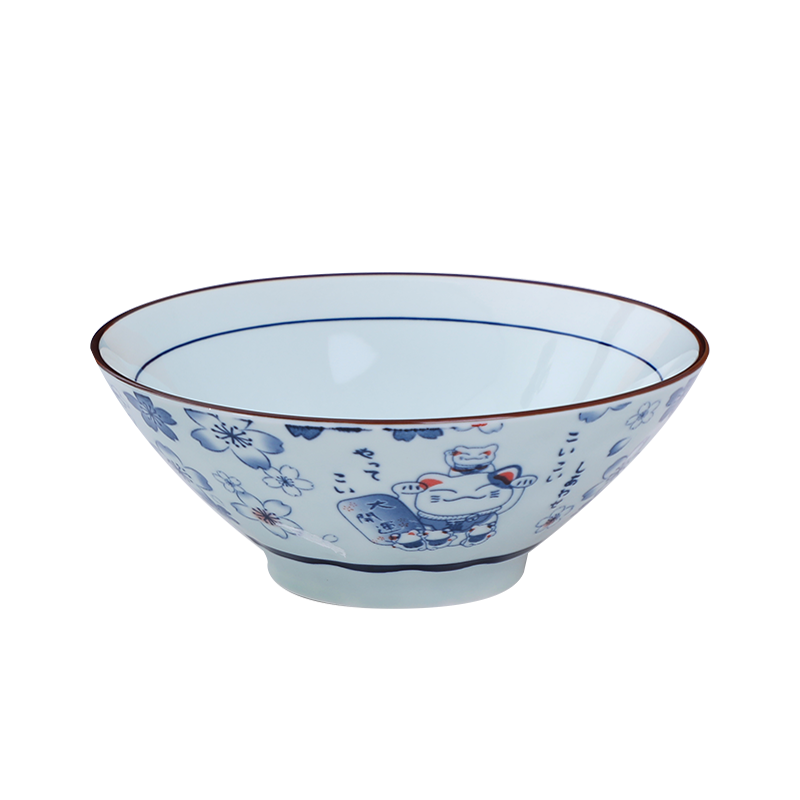 传旗釉下彩日式陶瓷碗75英寸单只装大碗饭碗汤碗拉面碗陶瓷餐具微波炉
