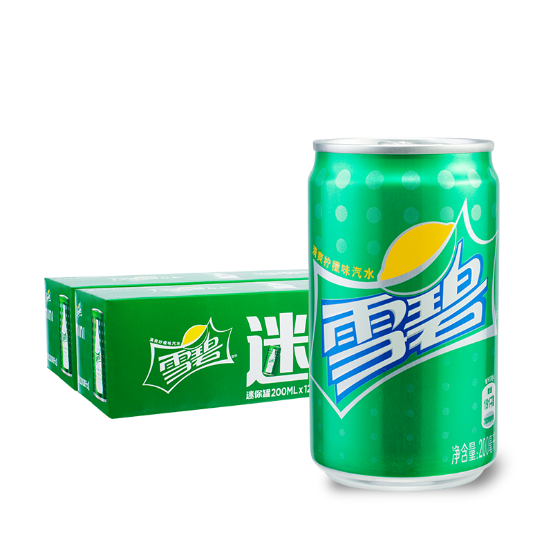 拍2件7喜柠檬味碳酸汽水330ml24罐装饮料饮品整箱七喜包装随机发