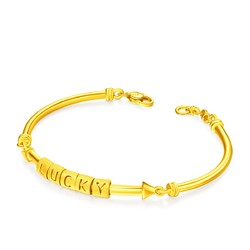 chowtaifook周大福lucky幸运相伴足金手镯f220052约1235g
