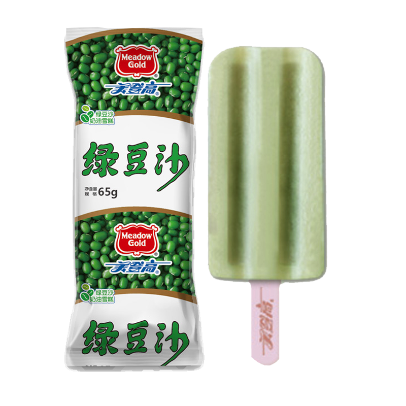 美登高绿豆沙雪糕清爽老式冰棍冰糕冰淇淋65g6支4袋小时候的味道共24
