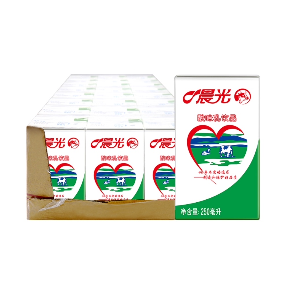 拍4件晨光原味酸乳饮品250ml24盒整箱常温早餐奶家庭量版装酸牛奶饮品