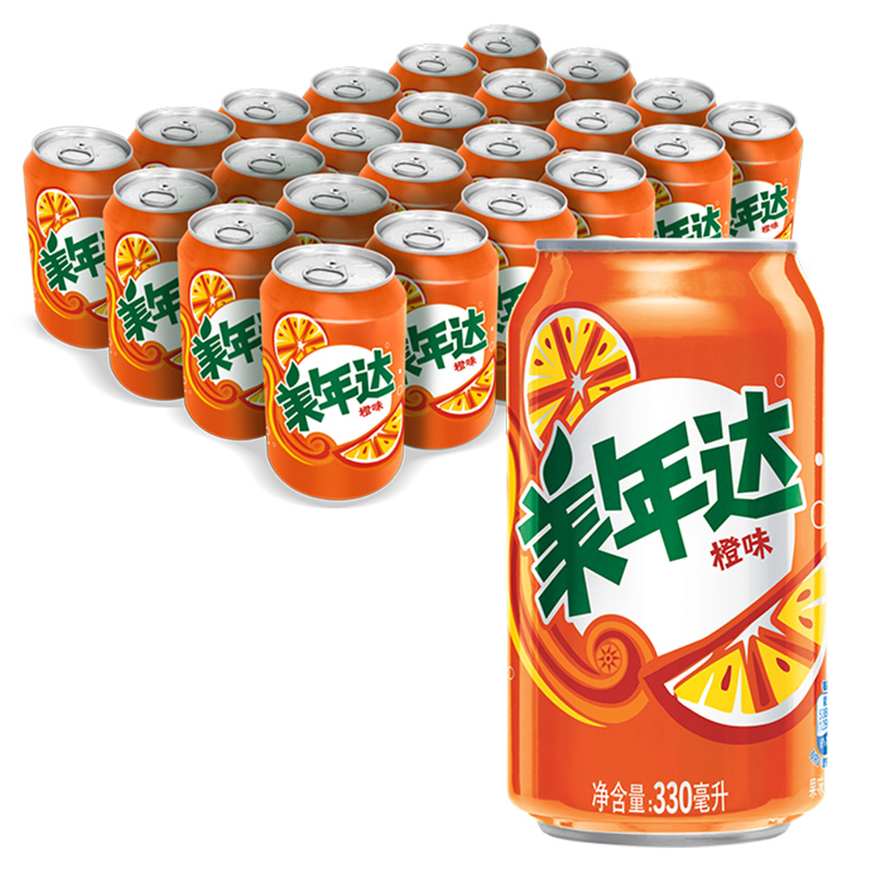 限地区:百事可乐 美年达(mirinda) 碳酸饮料 橙味汽水 330ml*24