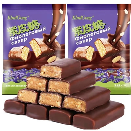 2日0点、京东特价app：KlmlGong 紫皮糖巧克力糖果 500g