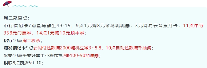 3月15日周二-中行1折顺丰券、浦发自动还款满千抽奖、平安好车主100-50加油券等!-惠小助(52huixz.com)