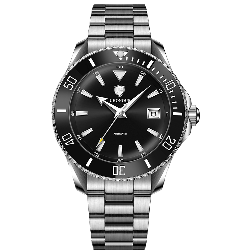 500米防水瑞士品牌宇赫表uhonour水鬼系列防水男机械表全自动商务休闲