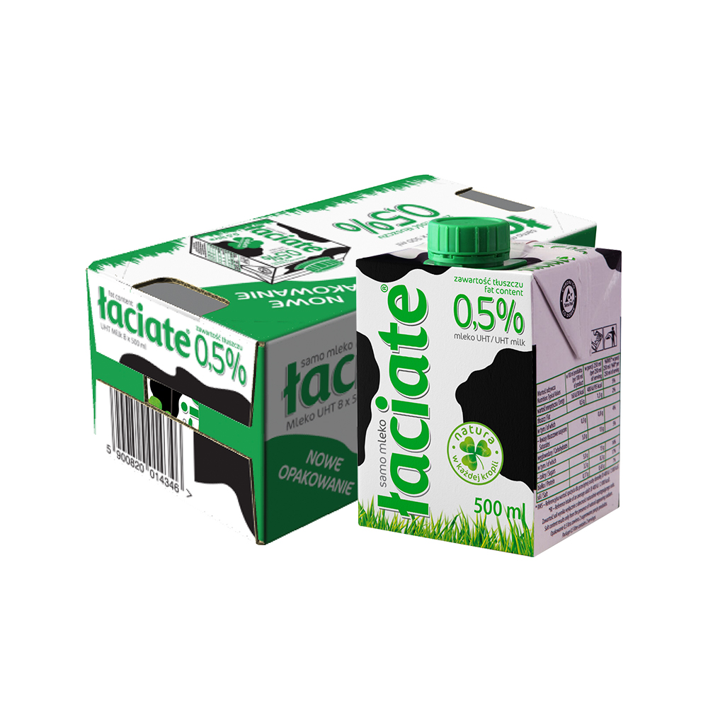 laciate卢森牧场进口牛奶脱脂纯牛奶学生儿童营养早餐500ml*8整箱 30.