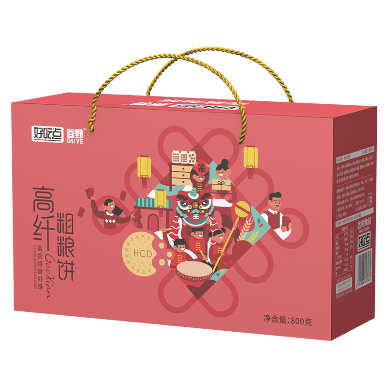 达利园好吃点高纤粗粮饼干800g年货礼盒装5件