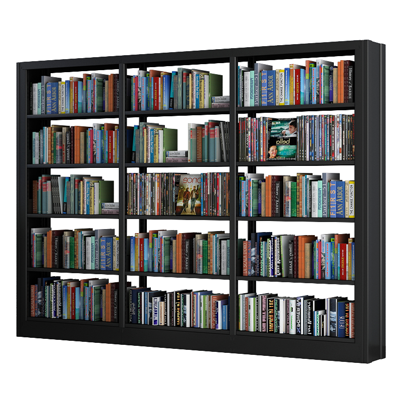 唐辑钢制书架学校图书馆书店客厅家用落地单双面资料