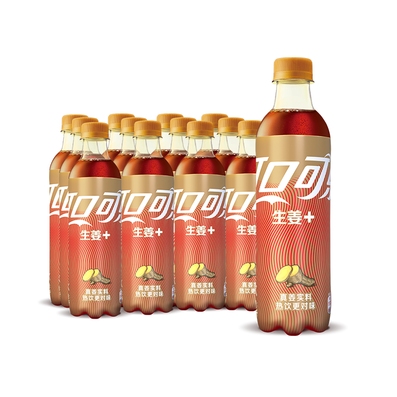 可口可乐 coca-cola 生姜  姜汁 汽水 碳酸饮料 400ml*12瓶 整箱装
