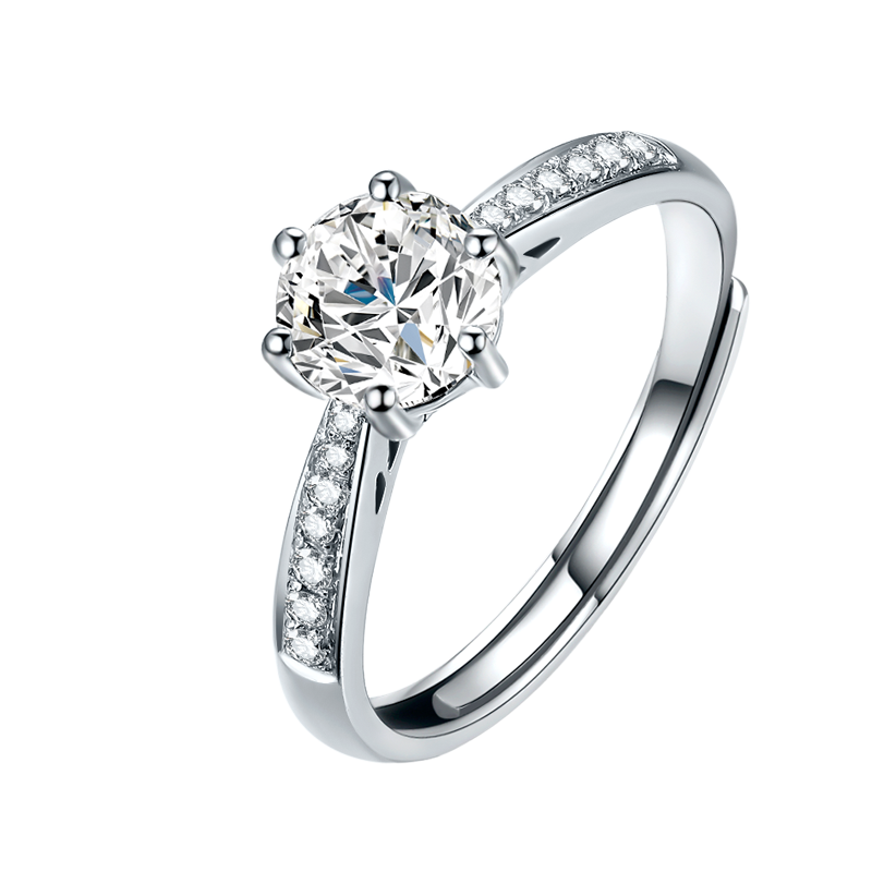 零点在线钻戒女50分效果钻石戒指pt950白金铂金求婚结婚戒指情侣对戒