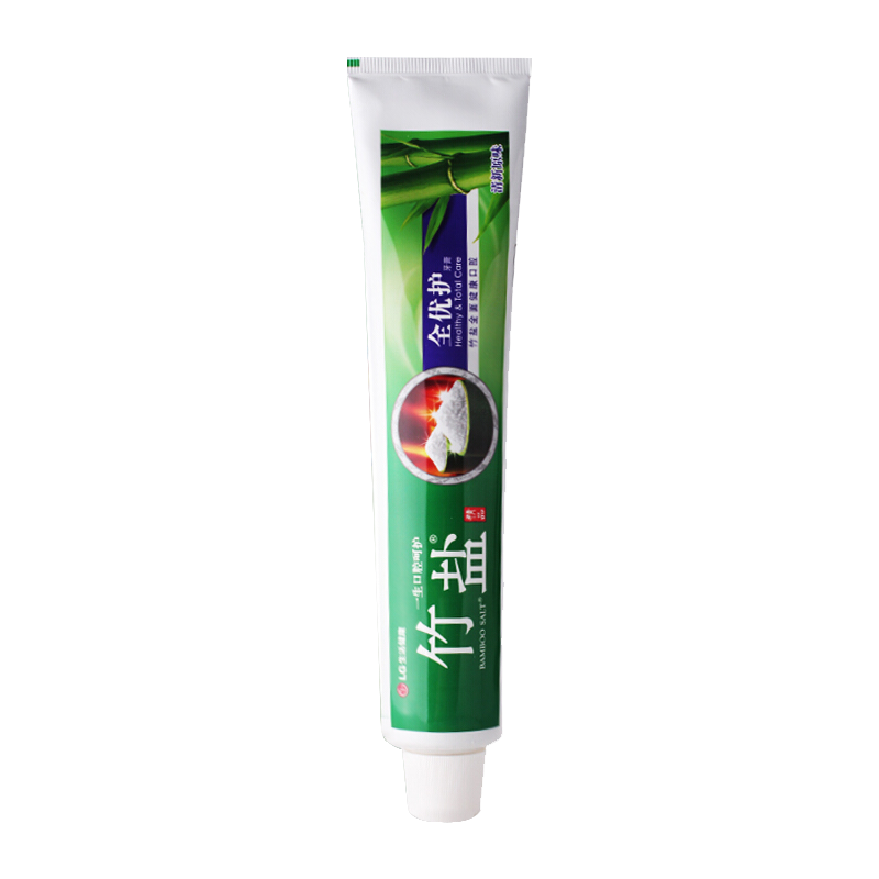 拍2件lg竹盐全优护牙膏220g清新原味精炼竹盐成分减轻牙渍多效护理护