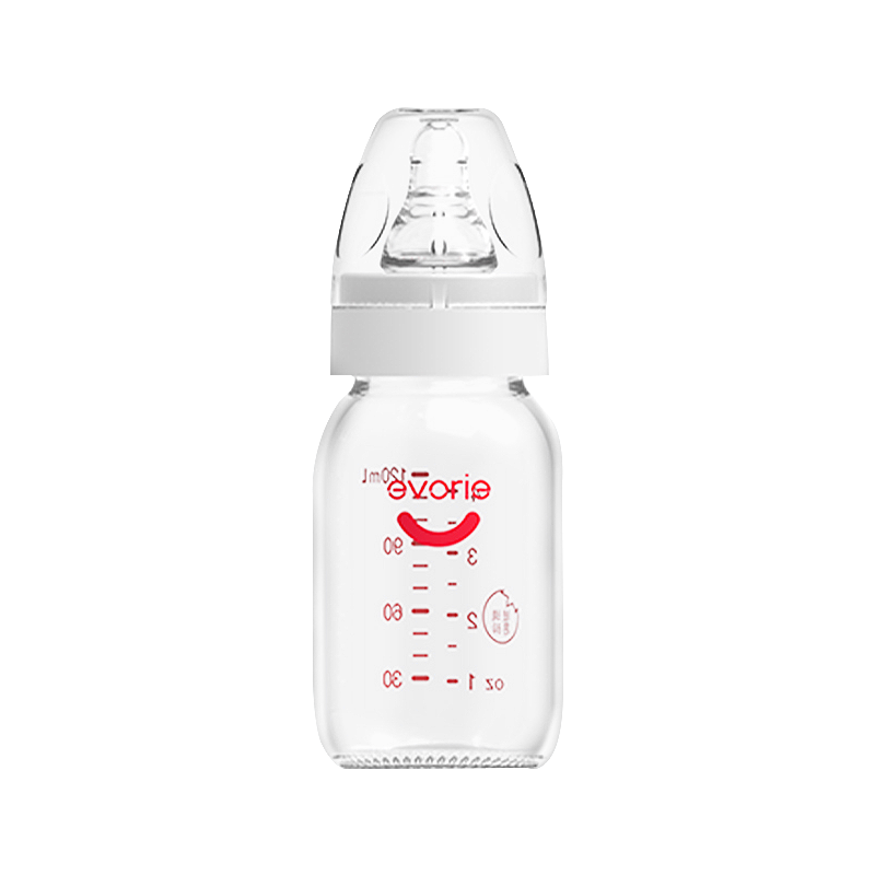 拍2件 爱得利(ivory) 奶瓶 新生儿奶瓶 标准口径玻璃奶瓶120ml (自带0