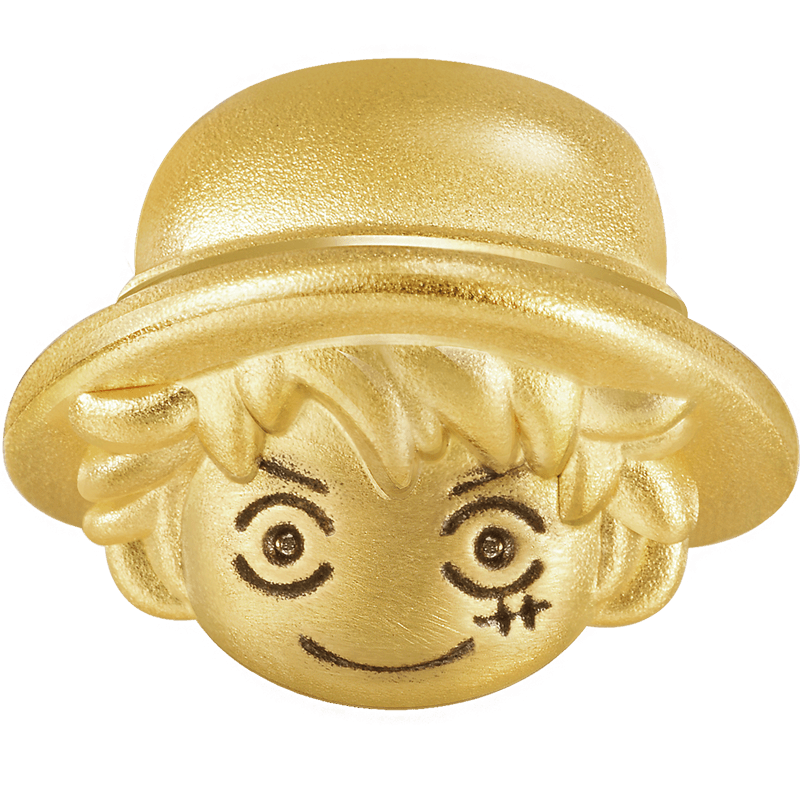 周生生新年礼物 足金海贼王onepiece串珠路飞黄金转运珠男女款 金珠