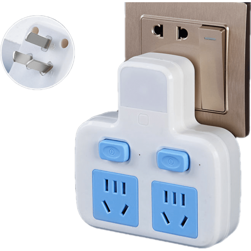喜】家用办公无线转换器三角插座多功能多孔夜灯usb智能一转多排插排