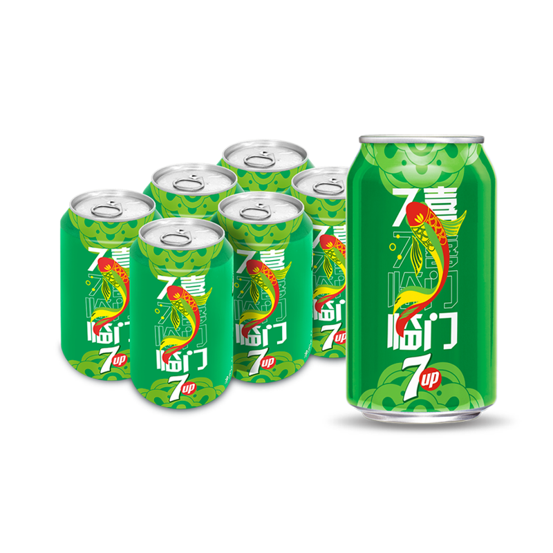 7喜 七喜7up 柠檬味 碳酸饮料 330ml*6听 百事出品 10.92元