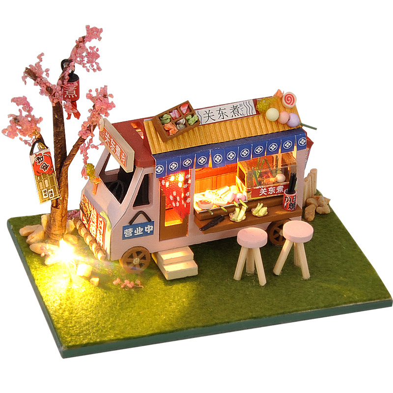 巧之匠diy小屋迷你汽车手工制作房子模型拼装儿童玩具生日礼物女