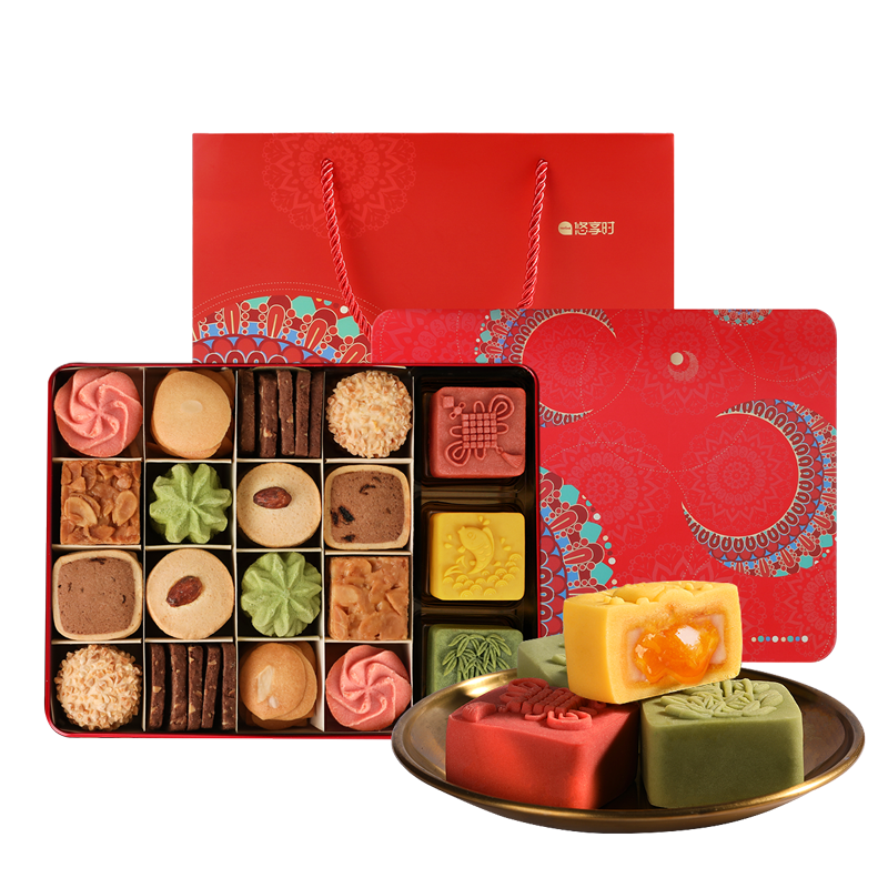 拍3件悠享时曲奇饼干礼盒福饼年货礼盒过年送礼佳品新年零食大礼包网