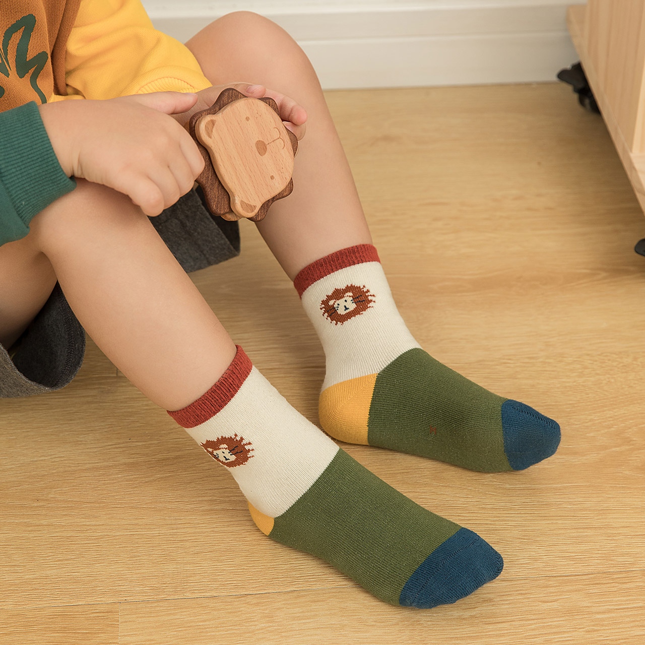 caramella儿童袜子男童春秋款纯棉秋冬季婴儿宝宝卡通童袜中筒袜