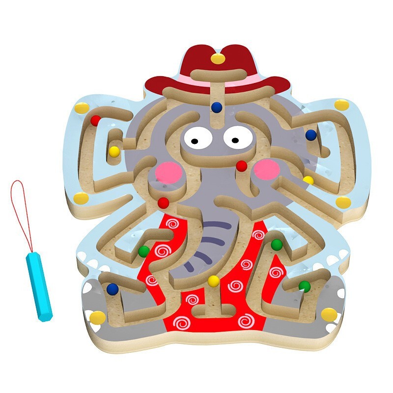 纽彼 新品磁性运笔走珠迷宫木质轨道走位儿童玩具 款式随机发 12.
