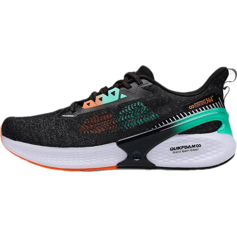 q弹超飞翼20361男鞋运动鞋2021年夏季新款361度跑步鞋曜石黑萤光强烈