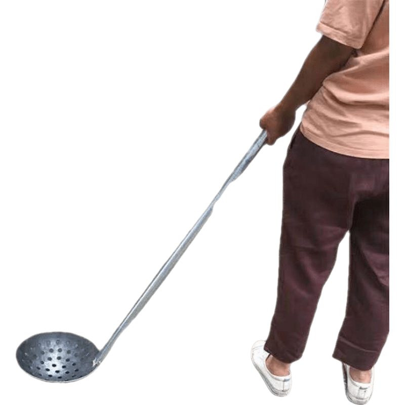 大粪勺加厚钢板漏勺大铁勺长柄捞渣淤泥挖泥土-hkml 直径18cm捞渣漏勺