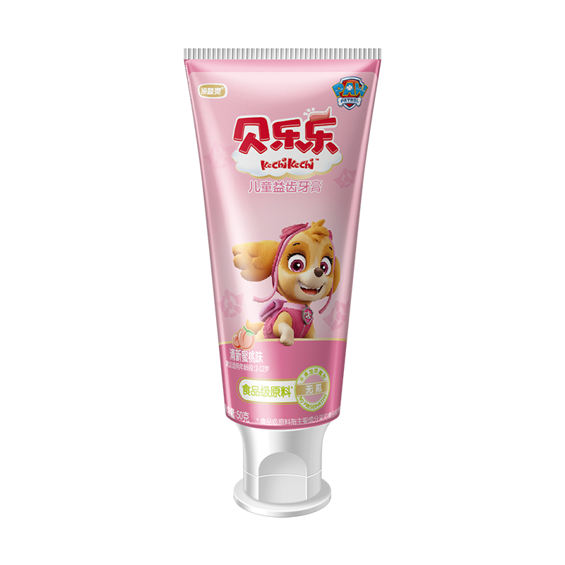 冷酸灵贝乐乐儿童益齿牙膏清新蜜桃味50克换牙期儿童212岁无氟牙膏