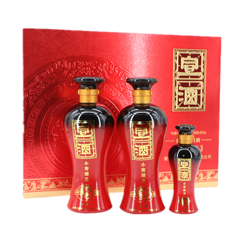【年货礼盒】宣酒 小窖酿造 红宣礼盒 40度 425ml*2瓶 125ml*1瓶 浓香