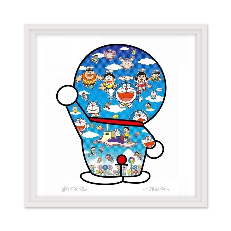 维格列艺术村上隆哆啦a梦系列版画潮玩现代空间卡通装饰家居搭配挂画