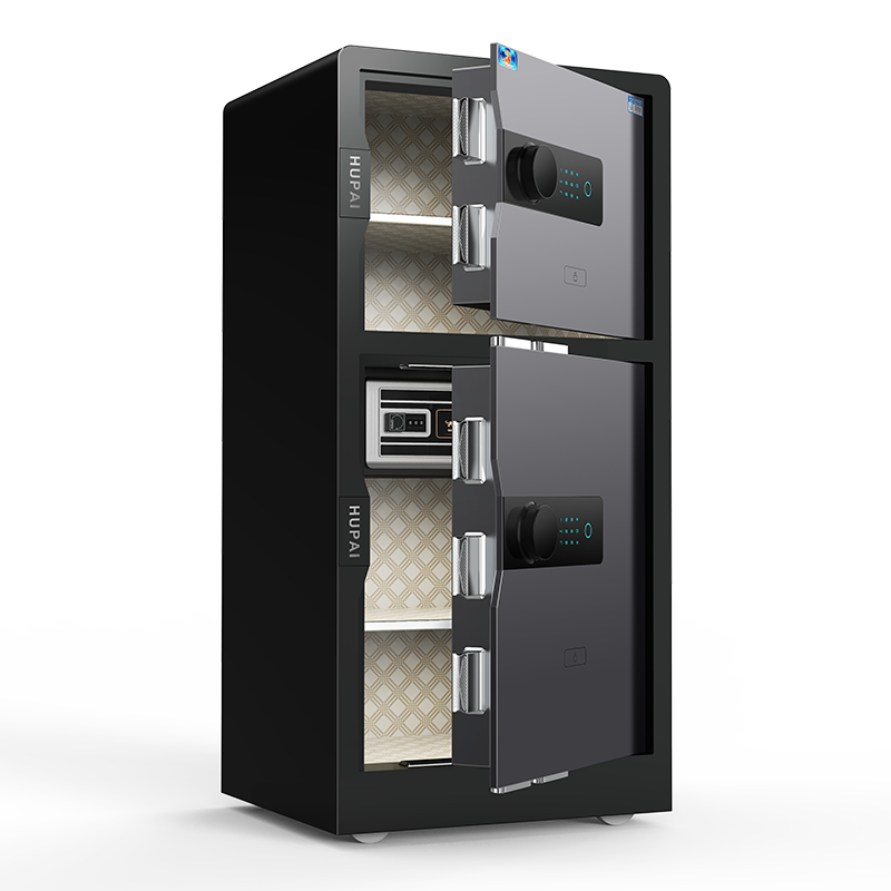 虎牌保险柜办公大型100cm全钢防盗入墙入柜双门保管柜指纹密码保险箱