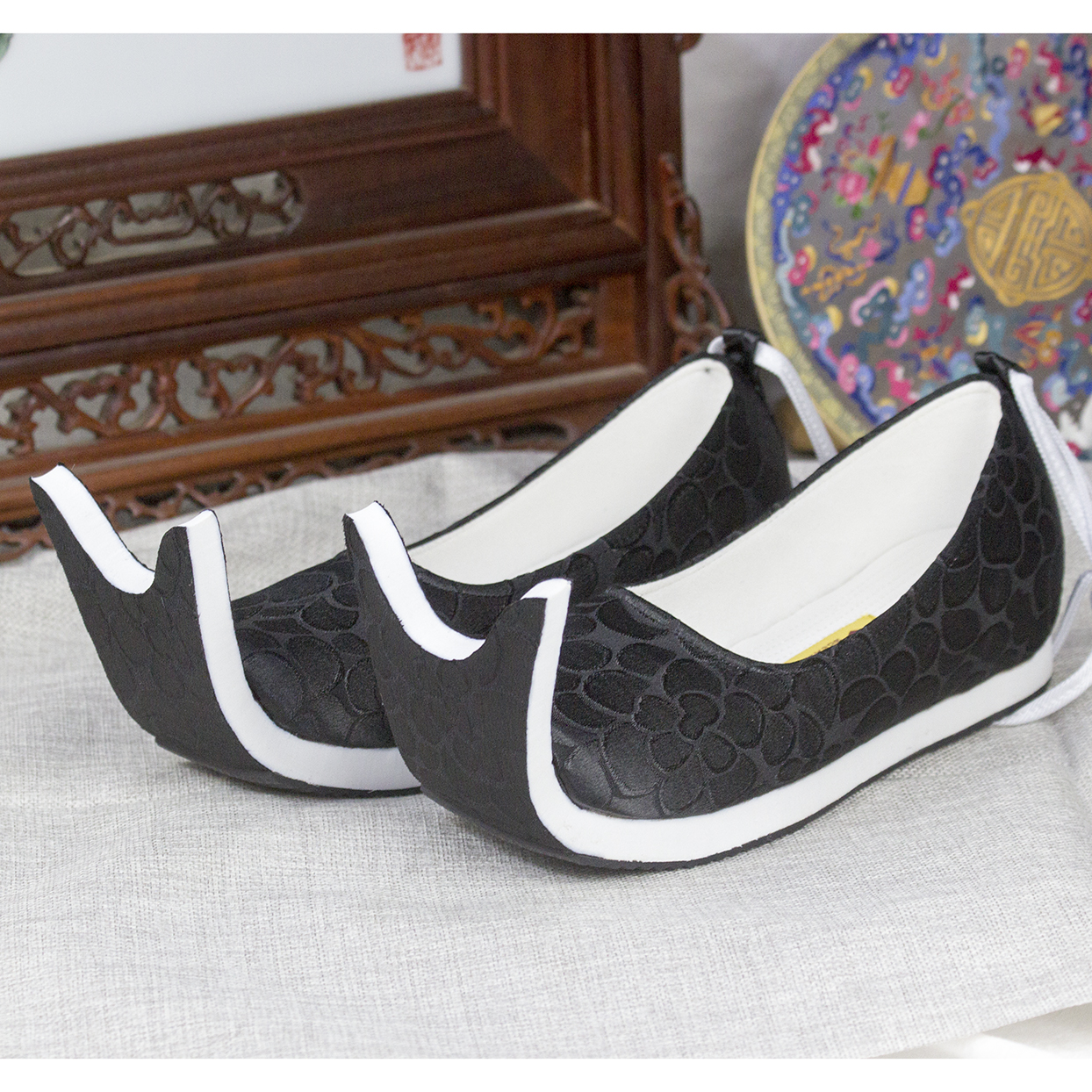 复原晋魏风汉服配鞋岐头履织锦缎内增高绑带单鞋好穿值得下手 159元