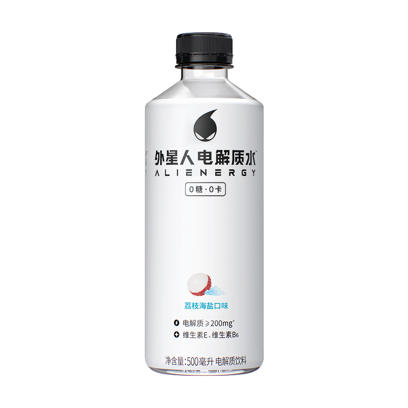 外星人電解質水 荔枝海鹽味 0糖0卡維生素飲料整箱裝500ml*15瓶 元氣