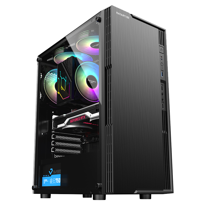 酷冷至尊coolermastertd500mesh黑色版中塔机箱atx主板冲孔网前面板