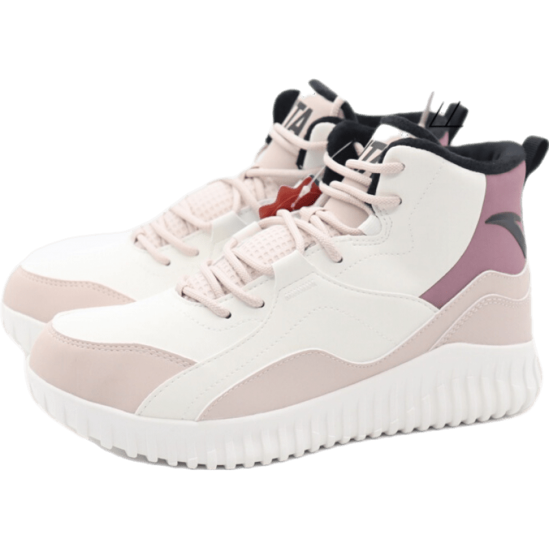 安踏加绒运动鞋女冬季新款高帮保暖耐磨加厚棉鞋女防滑舒适休闲女鞋