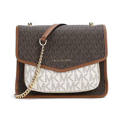 michaelkors迈克科尔斯mk女士简约磁扣拼色单肩斜挎邮差包