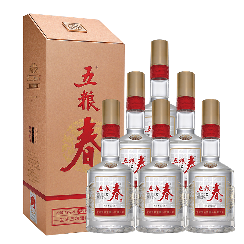 五粮春第二代 52度 500ml*6瓶 整箱装 浓香型高度白酒 2208元