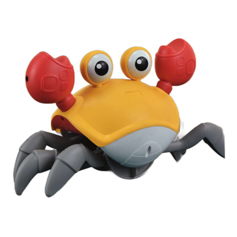 爬行电动感应自动躲避男女孩玩具qc1电动螃蟹橙色充电版配送数据线