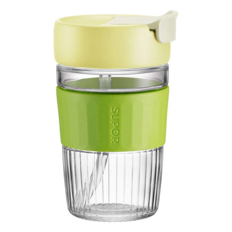苏泊尔supor玻璃水杯小浪杯便携夏季泡茶大容量咖啡杯子ins风360ml