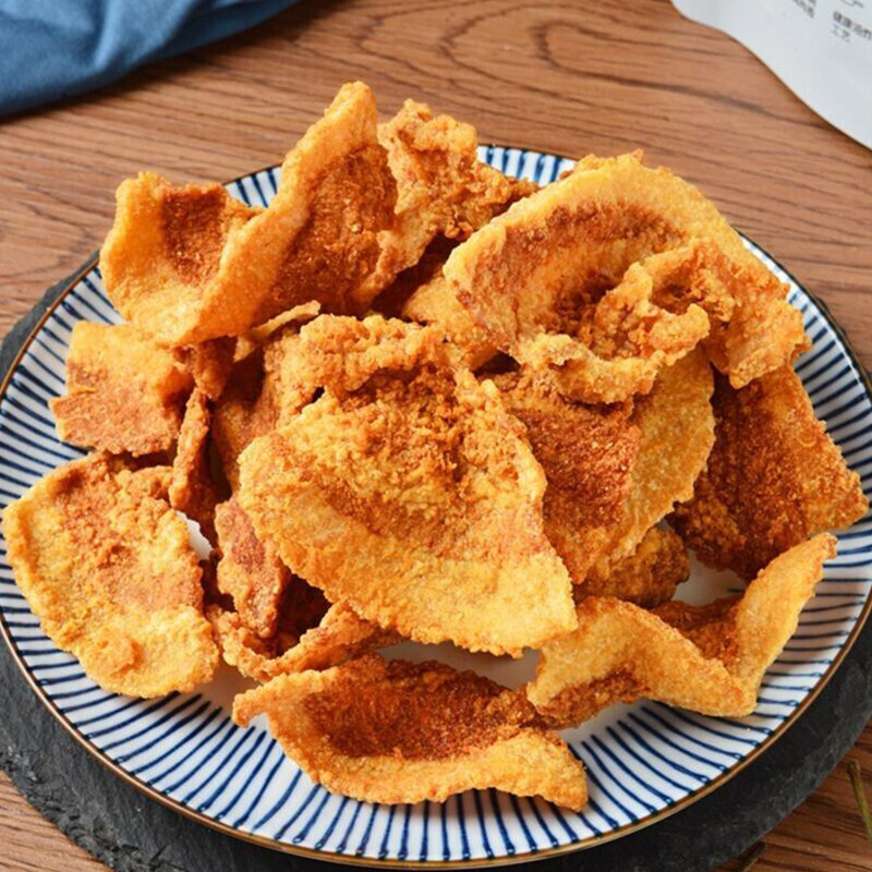 橙伯乐酥脆猪油渣零食猪肉渣油渣子特产粕干原味500g2袋