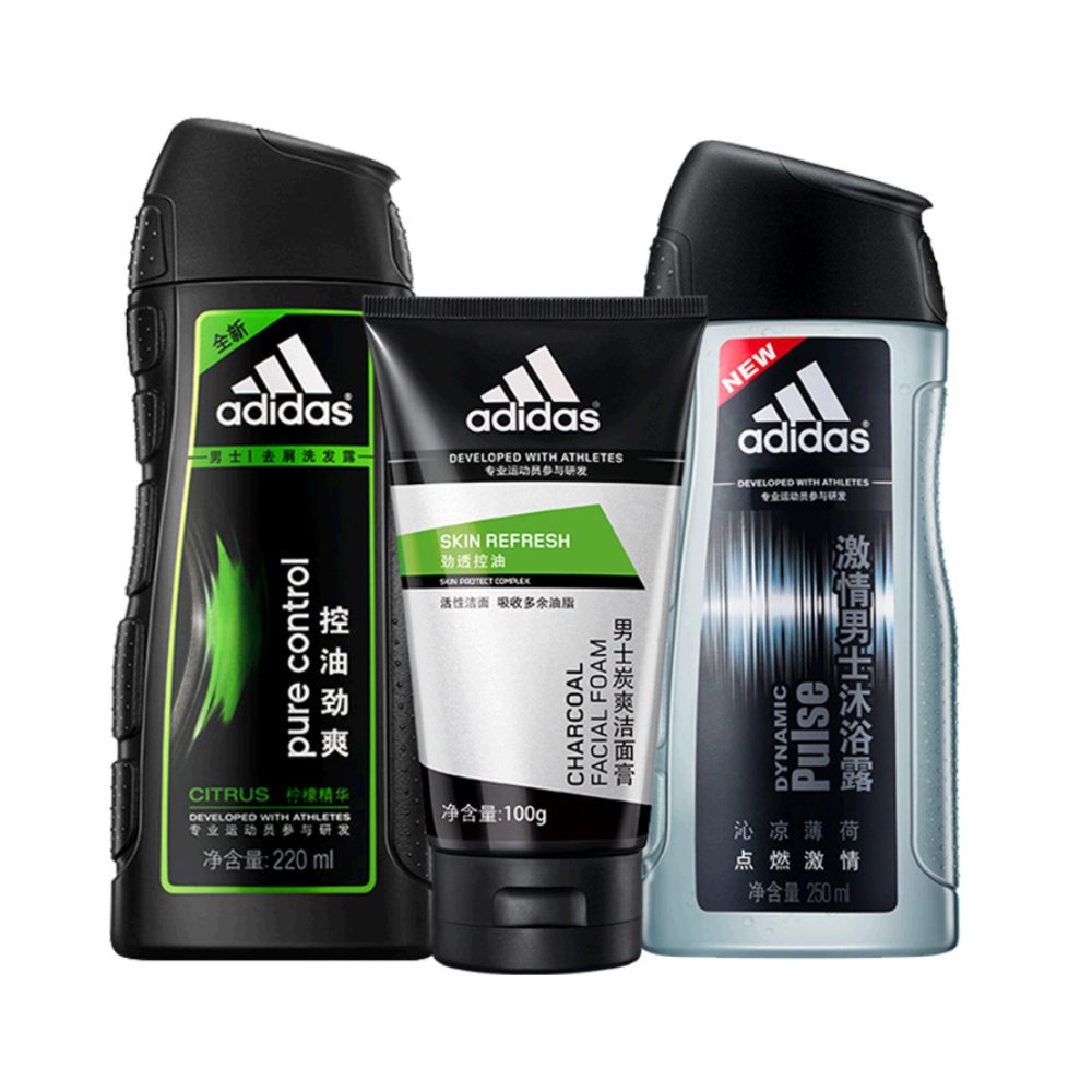 阿迪达斯男士洗发水沐浴露套装专用洗面奶控油运动洗护肤家庭装 59.