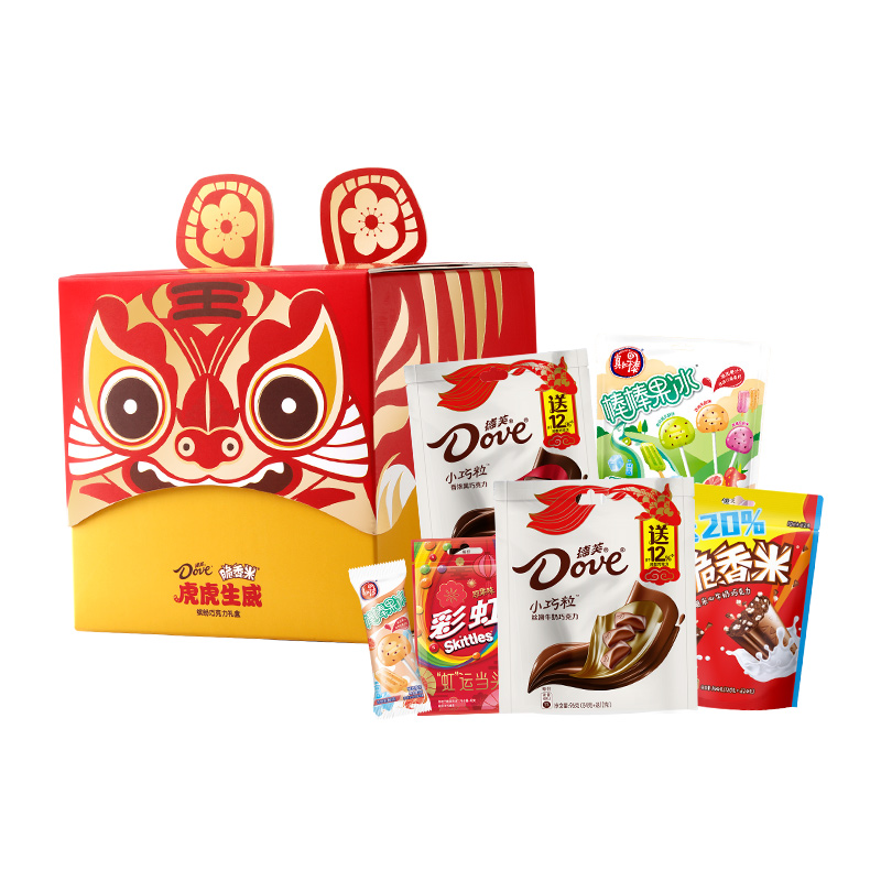 德芙巧克力虎虎生威萌趣礼盒装453g贺新年送礼品多种口味零食小吃
