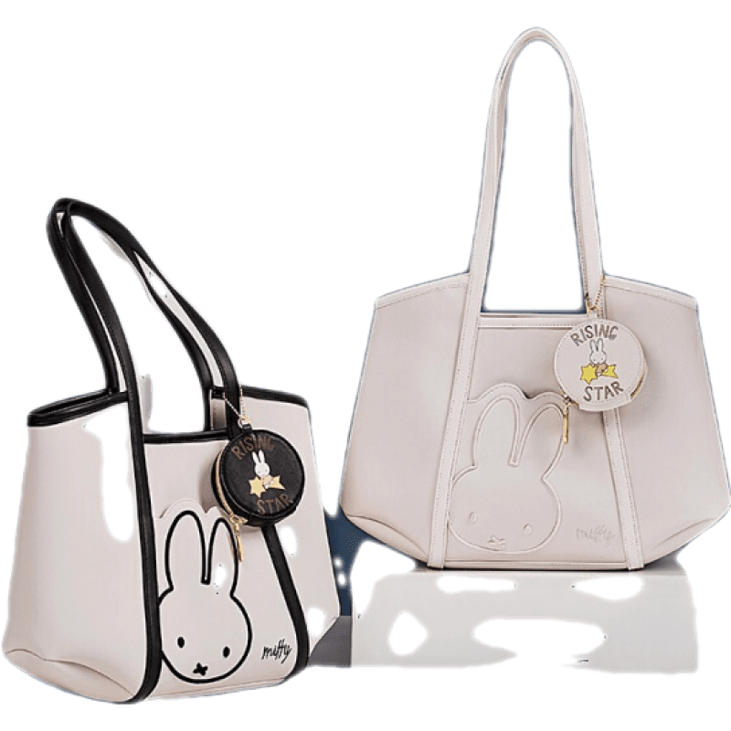 米菲miffy 托特包新款夏原创刺绣通勤大容量兔子购物袋百搭实用菜篮子