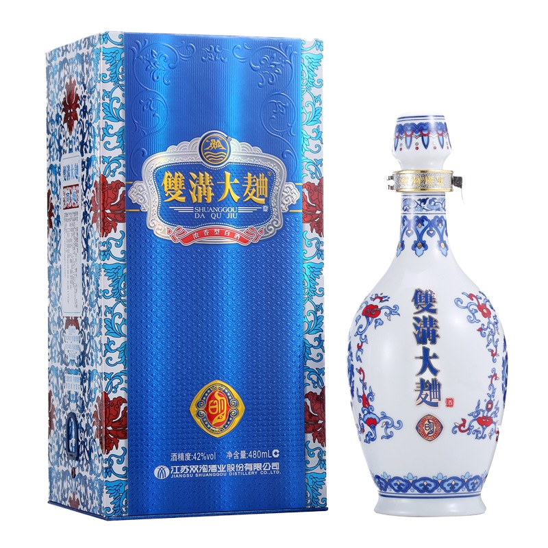 双沟 大曲(明青花)42度 单瓶装白酒480ml 口感绵柔浓香型 188元