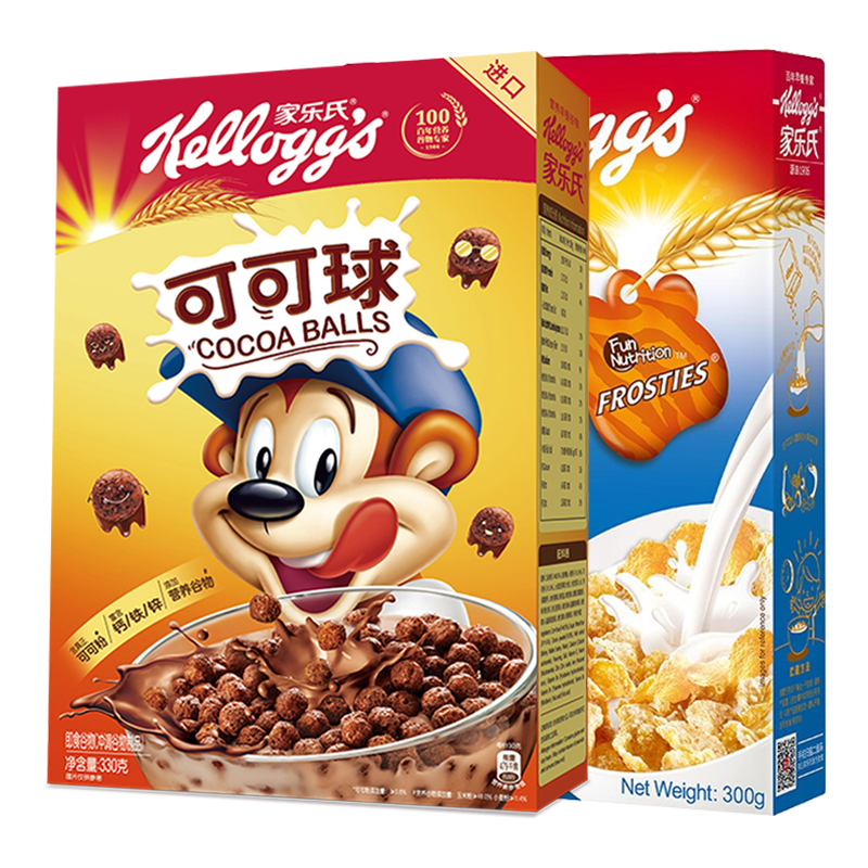 家乐氏(kelloggs) 进口麦片 即食营养早餐冷冲谷物燕麦 香甜玉米片