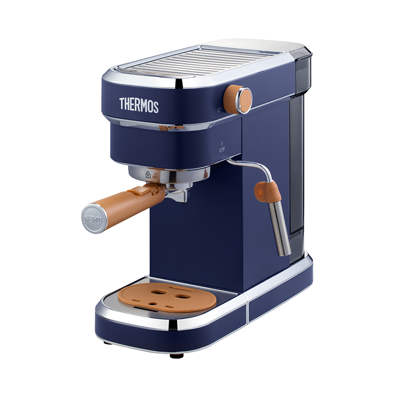 膳魔师 thermos 英伦复古系列意式咖啡机 家用半自动泵压萃取蒸汽打