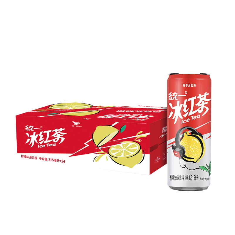 统一 冰红茶 罐装柠檬红茶饮料 310ml*24罐 整箱装 35.9元