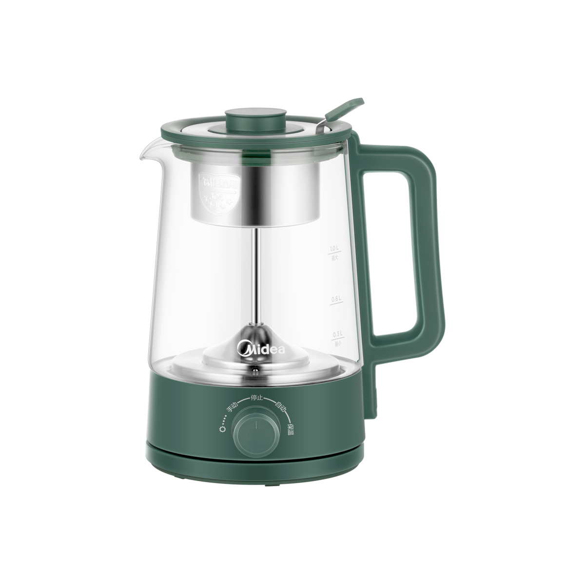 美的养生壶煮茶器玻璃电水壶小型家用全自动多功能煮茶壶1l