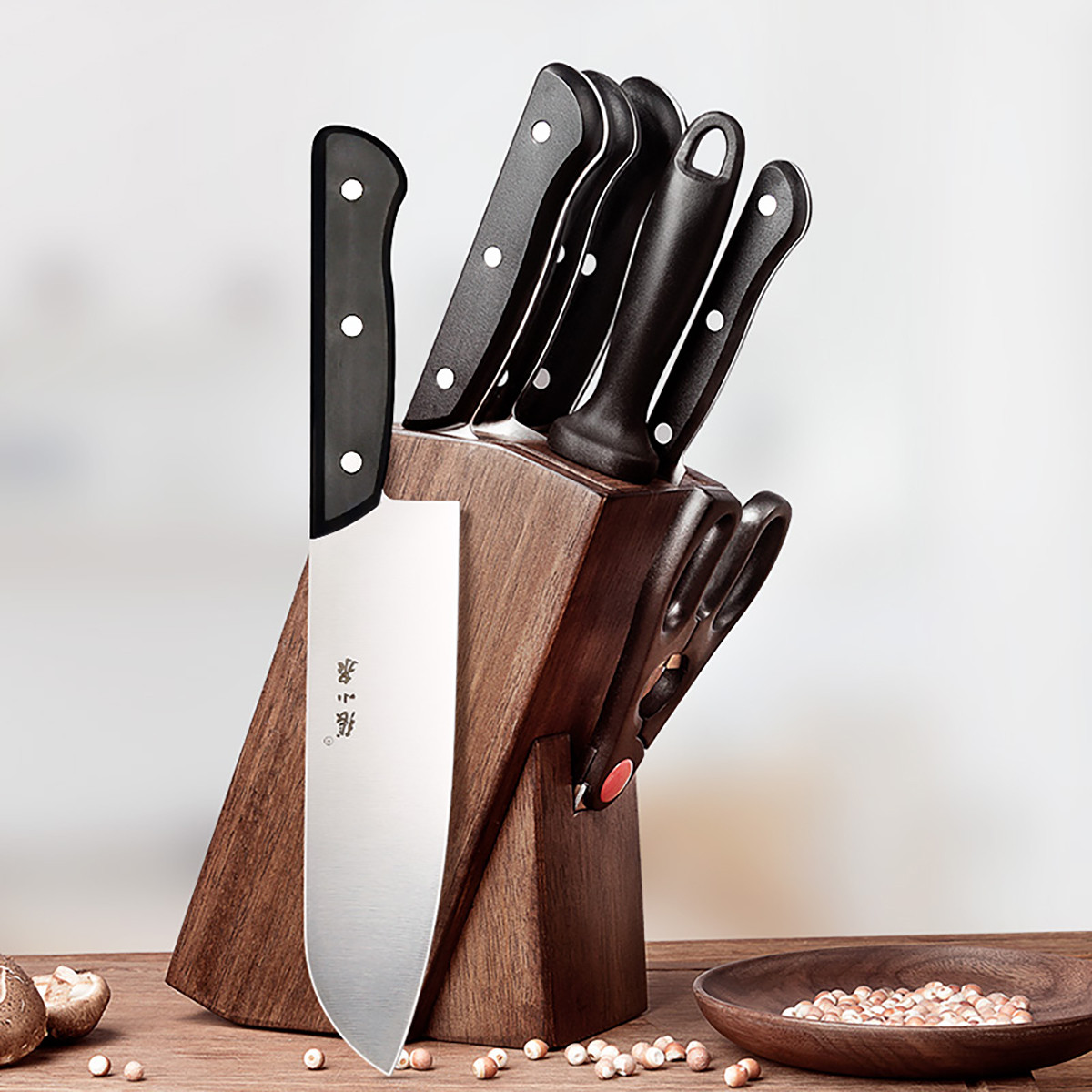 黑金刚套刀七件套菜刀套装刀具组合装厨房菜刀七件套厨房套刀 162元