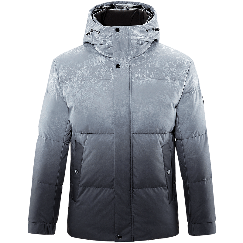 hla海澜之家羽绒服男21冬极光系列连帽时尚渐变加厚保暖90%鹅绒外套男