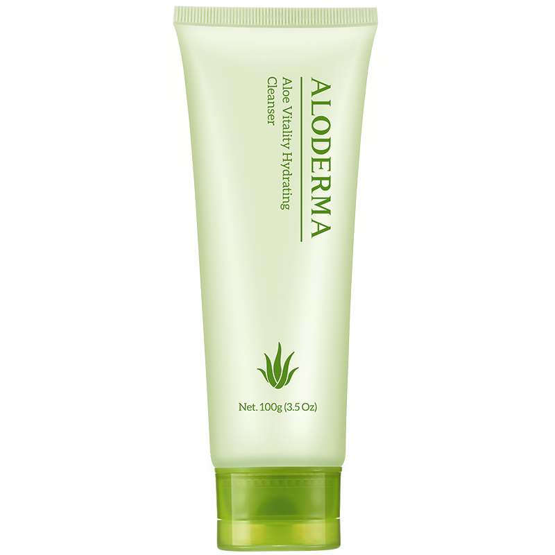 拍3件 瑷露德玛(aloderma)芦荟洗面奶男女士保湿深层清洁补水洁肤露