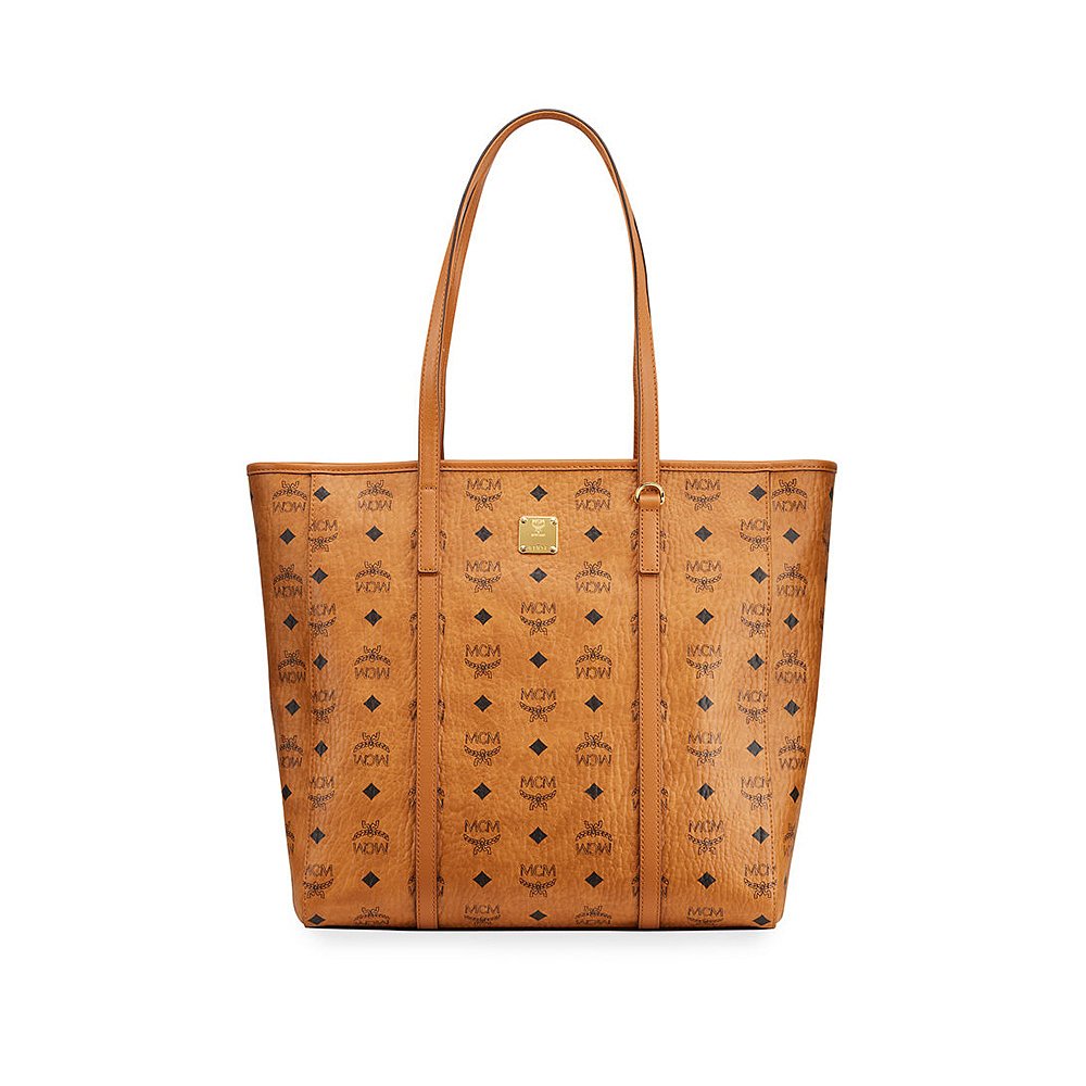美国直邮mcm托特包女士大容量时尚双面菜篮子腋下包字母mcm包女包
